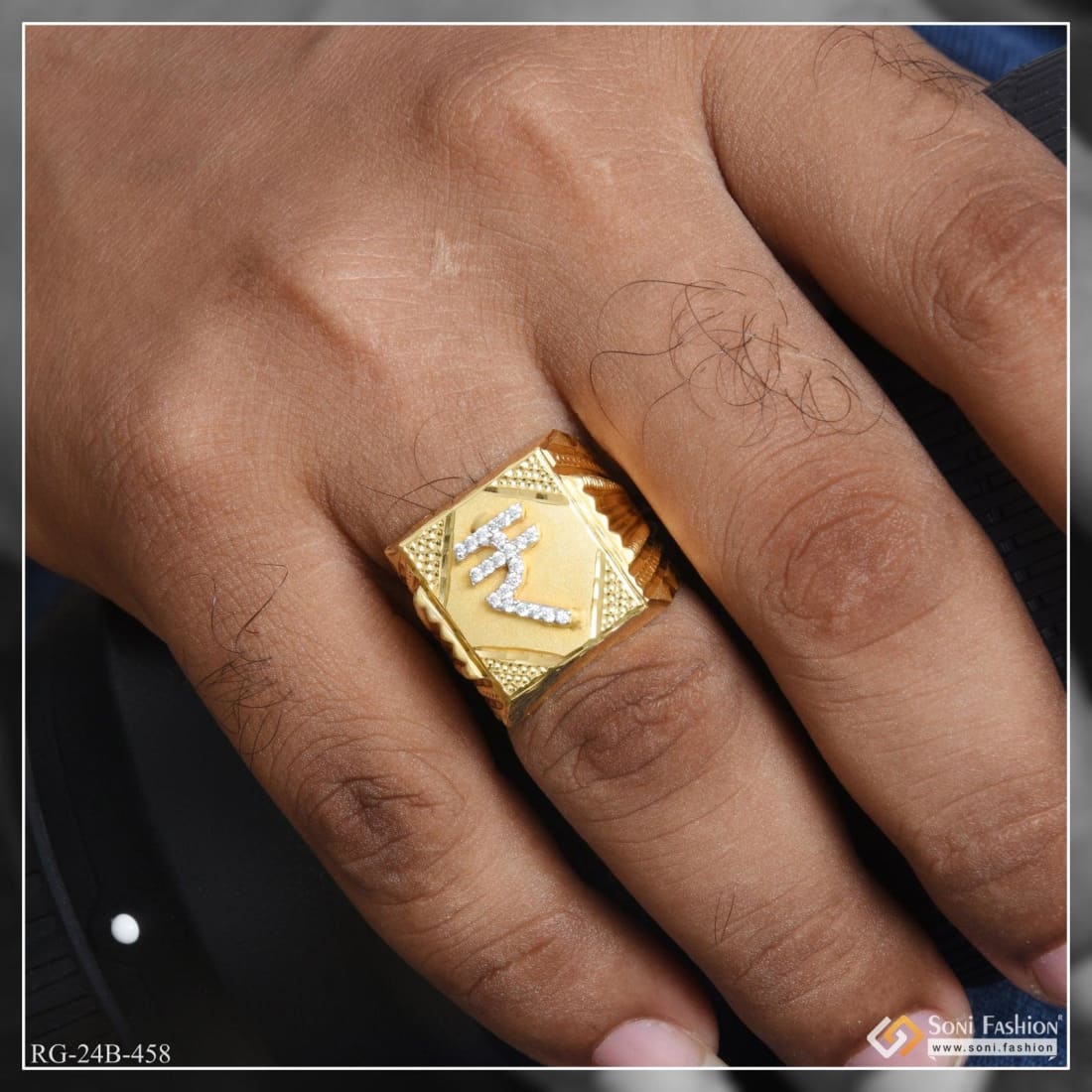 Fancy Gold Ring For Men Gram Gold Plated With Diamond Fancy Design