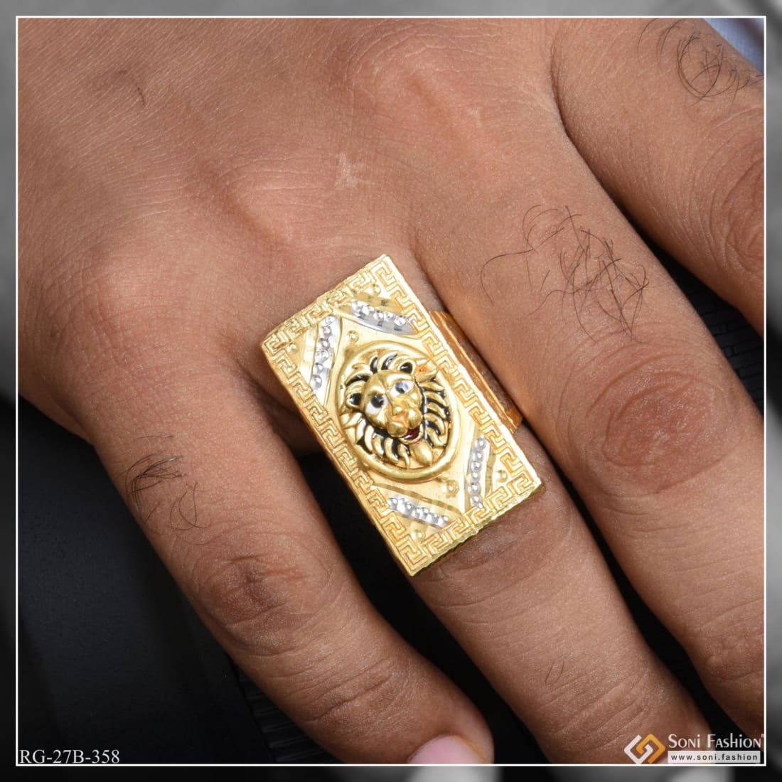 gram gold plated lion distinctive design best quality ring for men