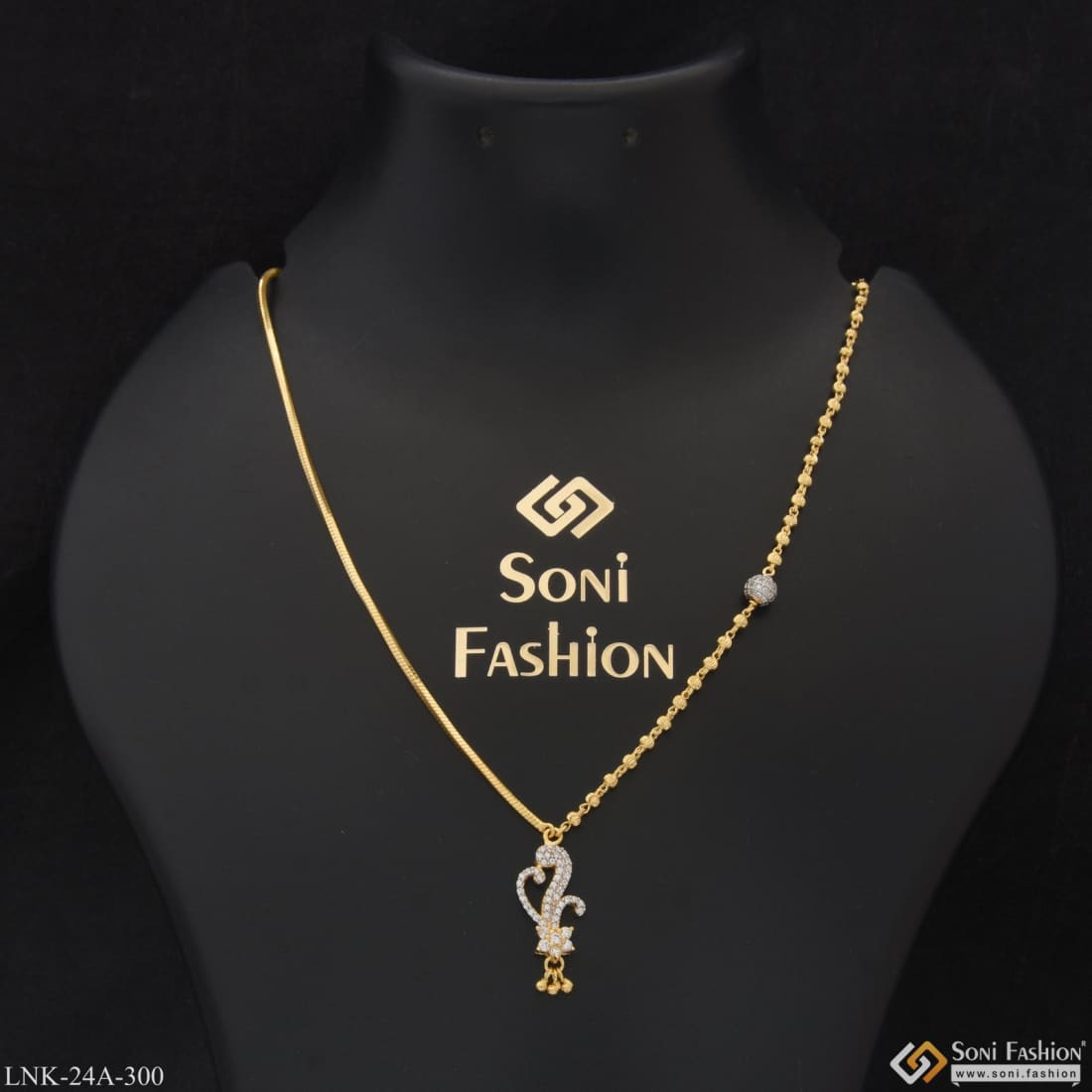 Gram Gold Plated with Diamond High-Class Design Necklace for Ladies Style A300