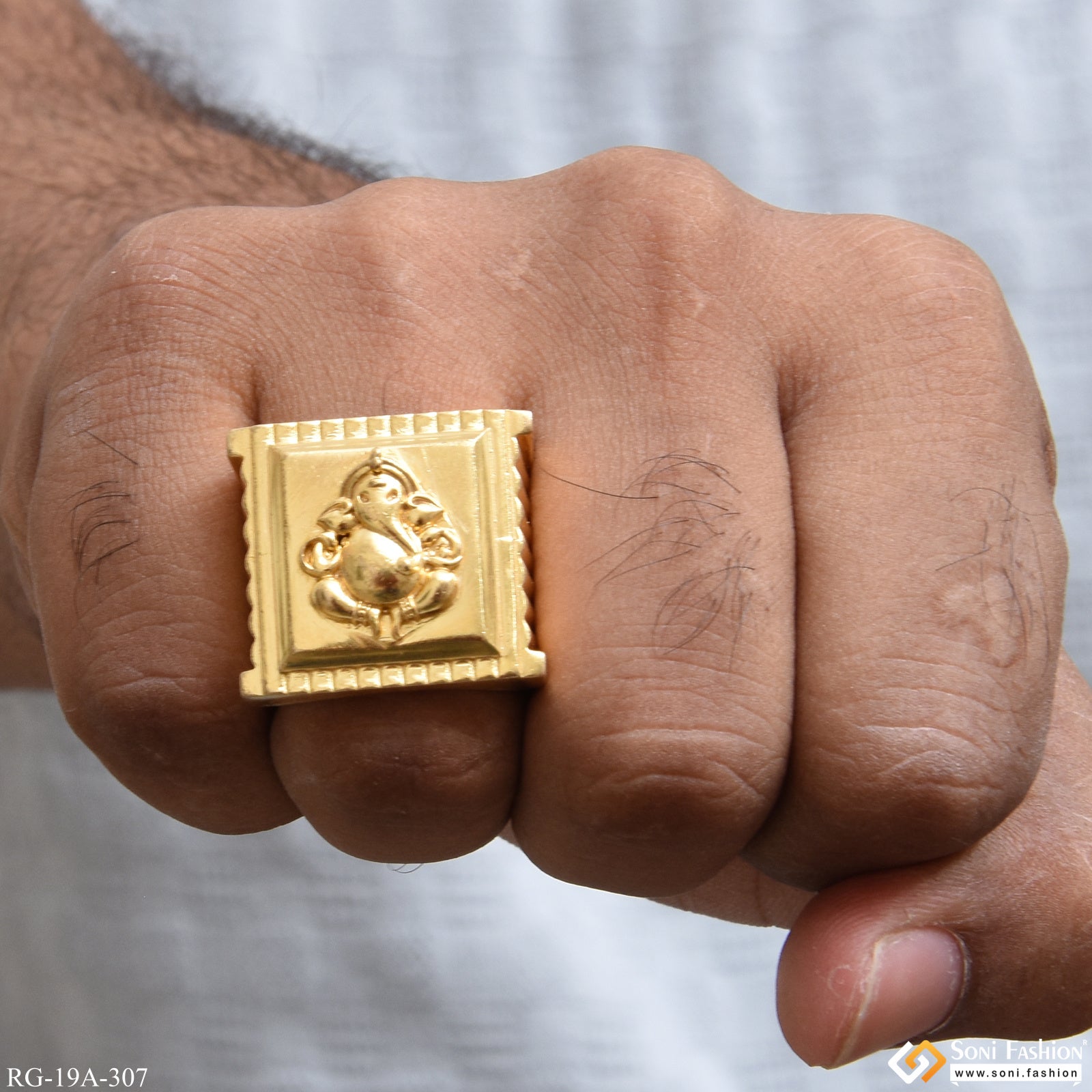 Gram Gold Forming Ganpati Stylish Design Best Quality Ring For