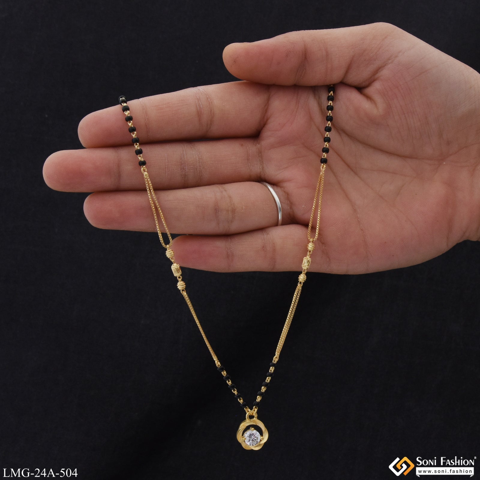 Gram Gold Plated with Diamond Fashionable Mangalsutra for Women Style A504