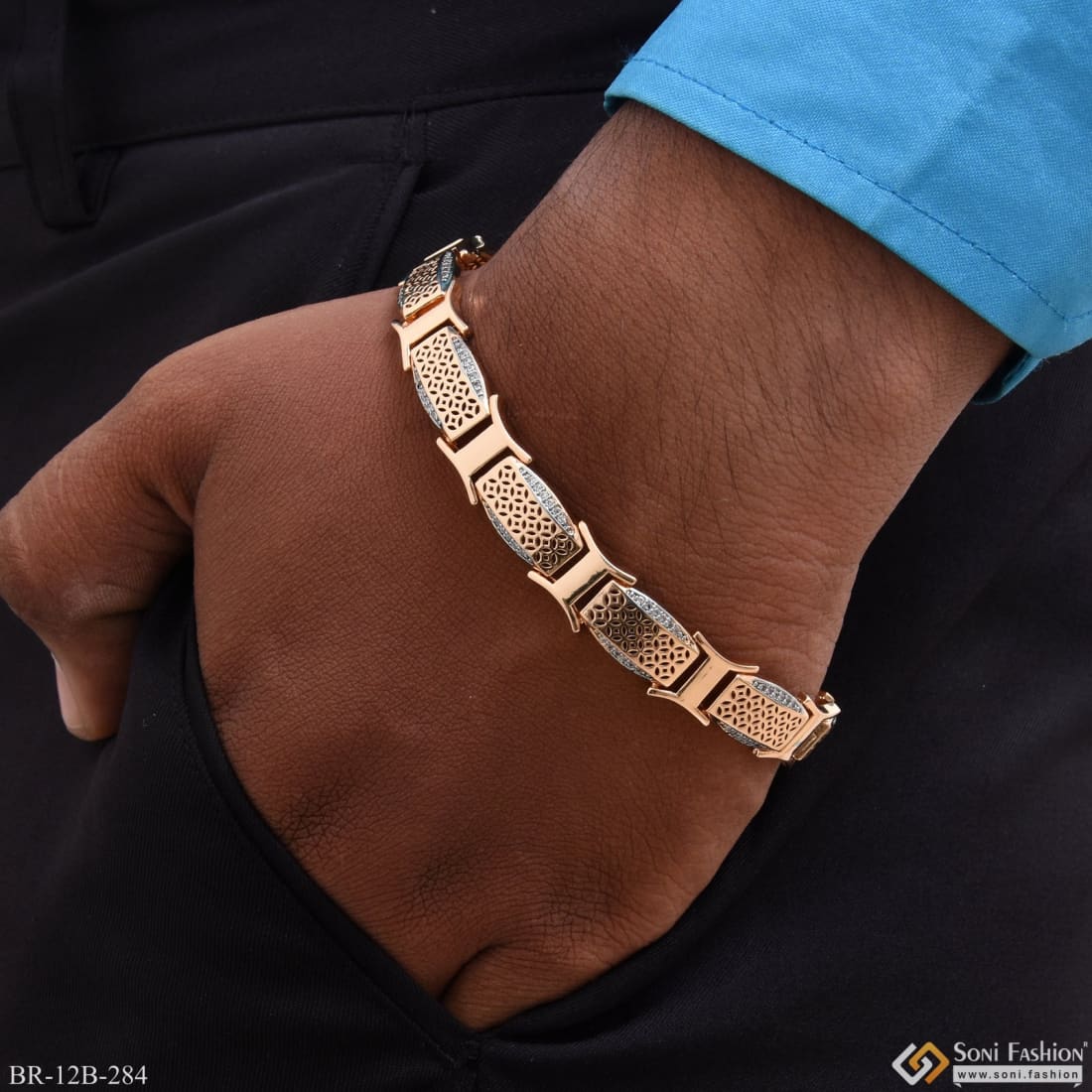 Decorative Design with Diamond Best Quality Rose Gold Bracelet Style B284