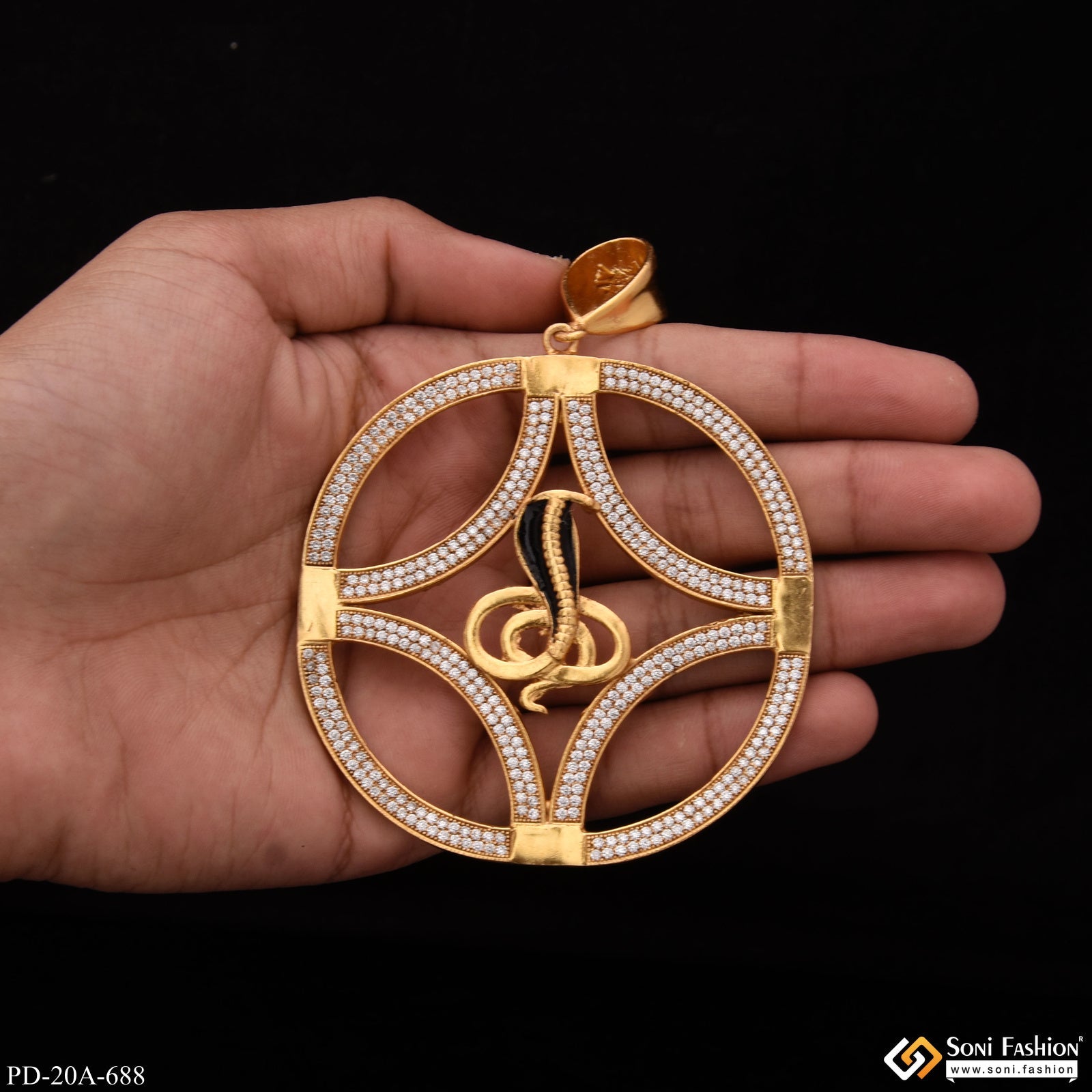 Goga Maharaj With Diamond Beautiful Design Gold Plated Pendant