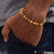 1 Gram - 2in1 Golden Ball with Bead Antique Design Gold Plated Bracelet - Style B528