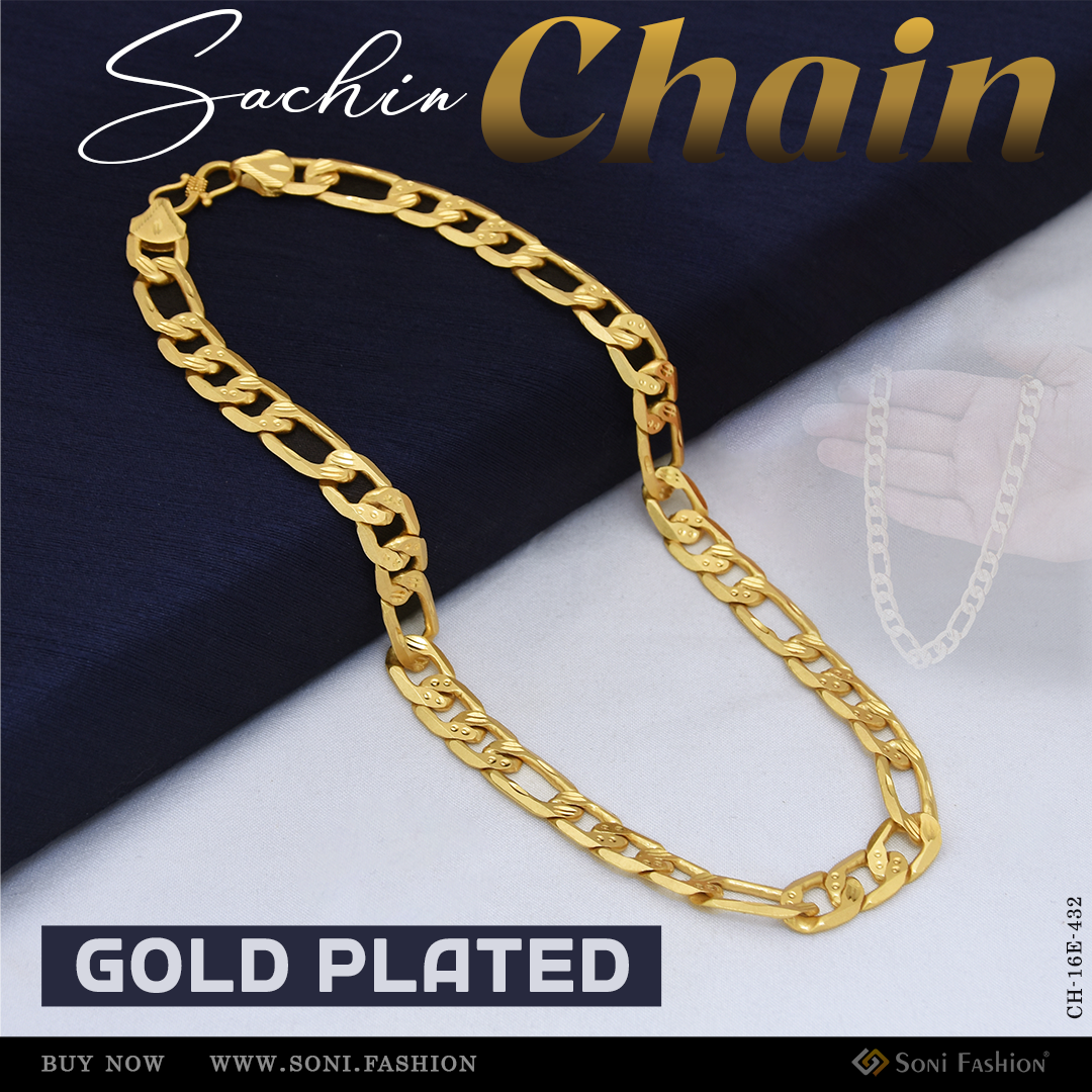 Popular Design Gold Plated Sachin Chain - Style E432  Soni Fashion