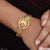 Flower with Diamond Artisanal Design Gold Plated Bracelet for Lady - Style A338