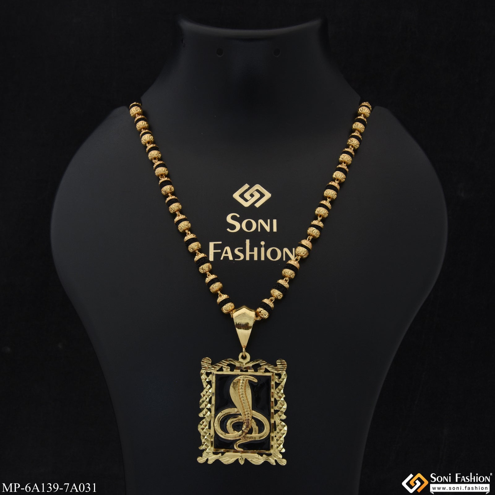 Goga Maharaj Gold Plated Pendant With Rrudraksha Mala for Men (MP