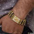 Horse with Diamond Glittering Design Gold Plated Bracelet for Men - Style C492