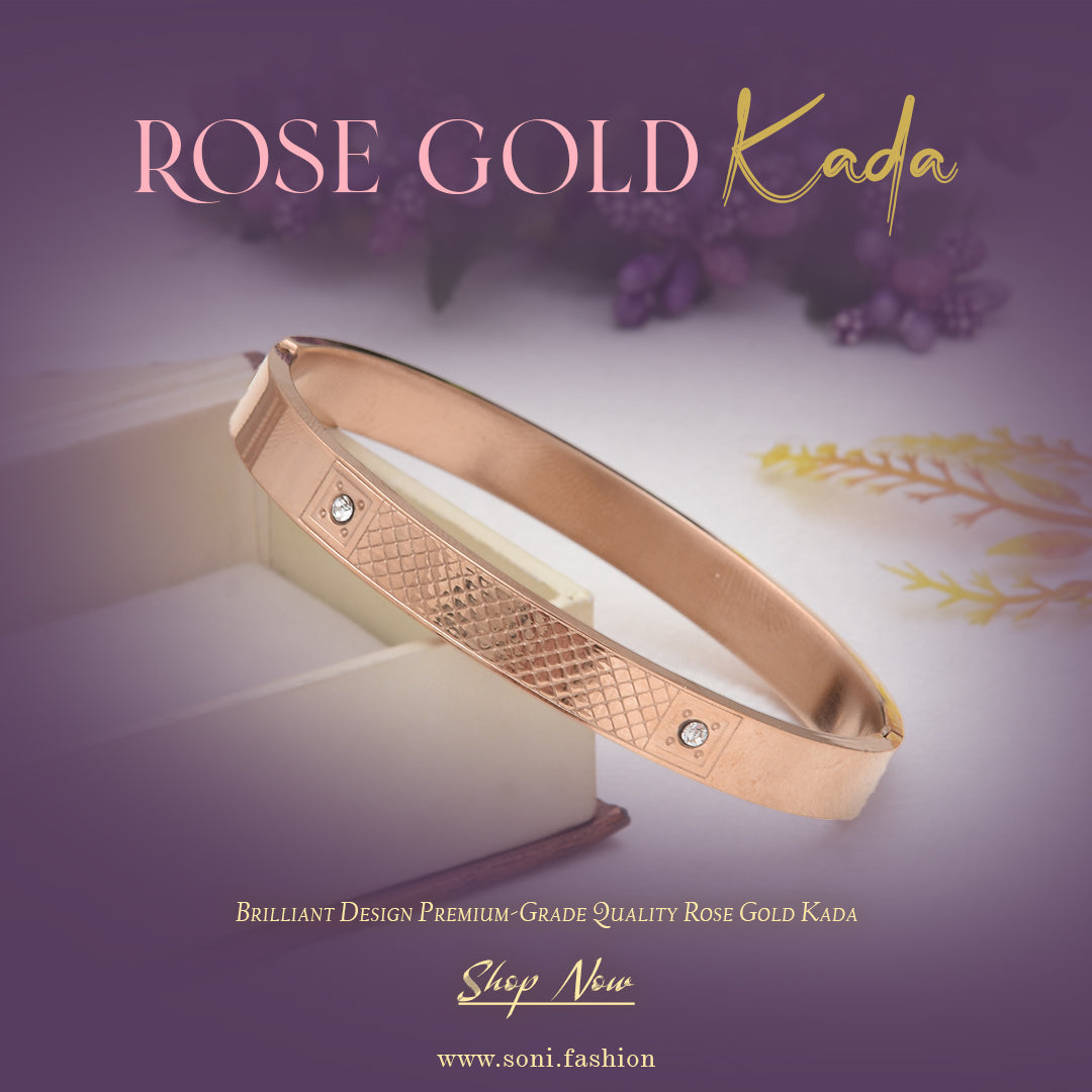 Chokdi Brilliant Design Premium-grade Quality Rose Gold Kada For