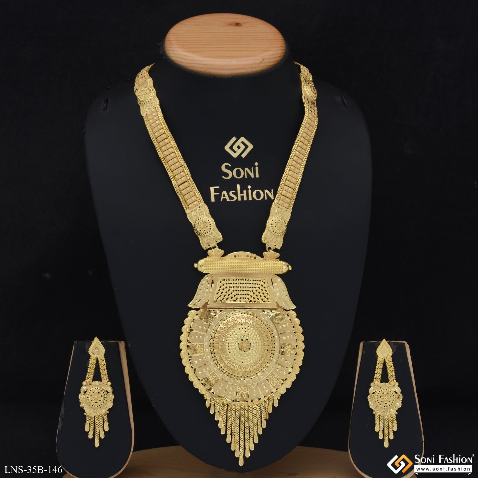 Charming Design Gold Plated Rani Haar Necklace Set for Women Style B146