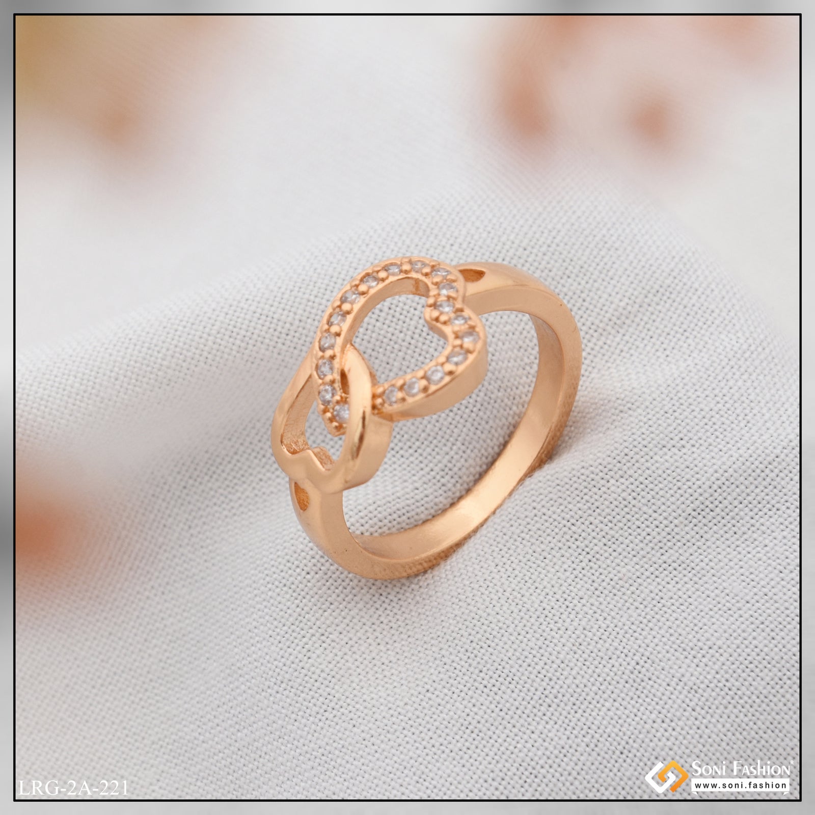 Rose Gold Girls Gold Rings Heart Shape Beautiful Design Rose Gold