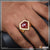 Heart Shape Red Stone With Diamond Fashionable Design Gold Plated Ring - Style B110