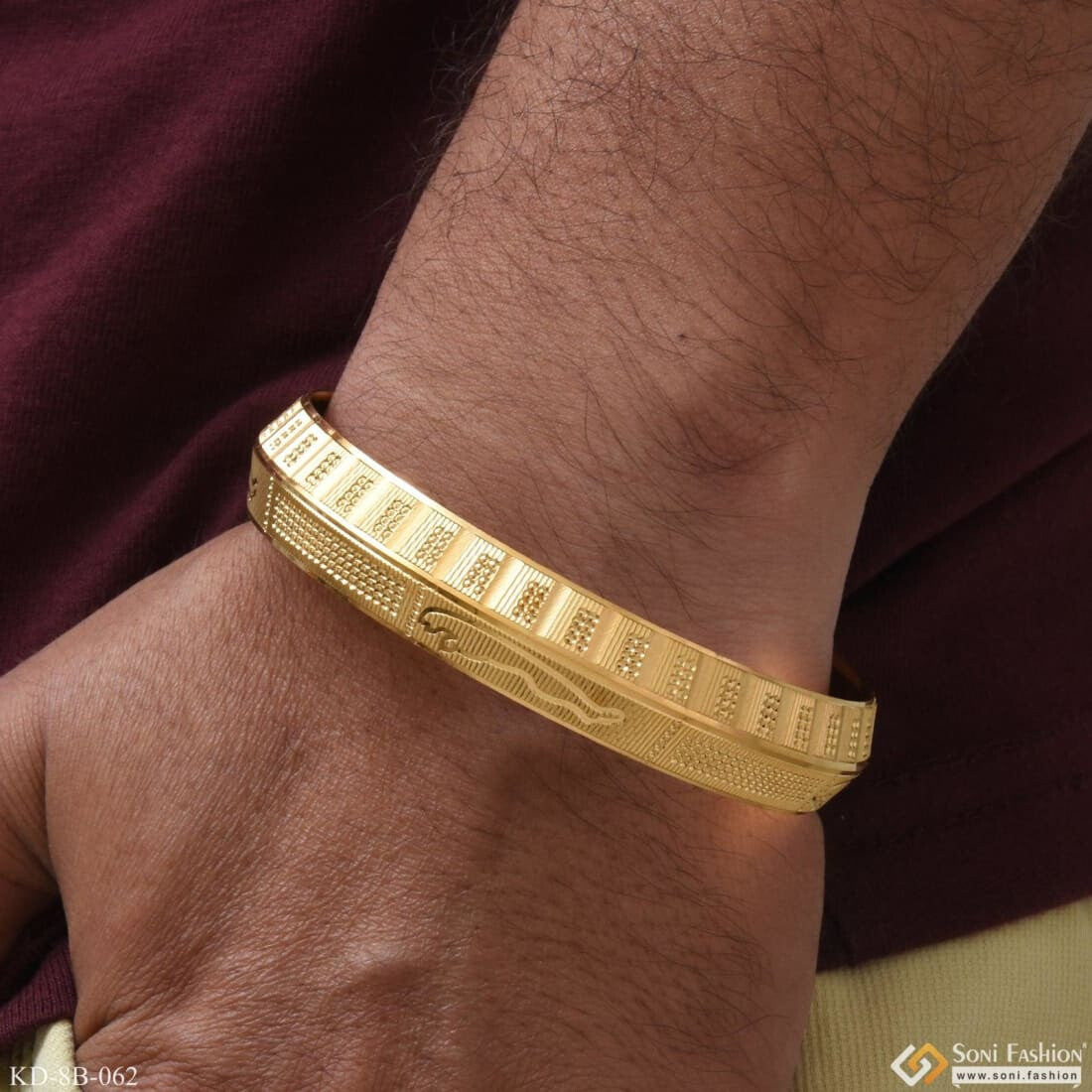 Jaguar Best Quality Durable Design Gold Plated Punjabi Kada For