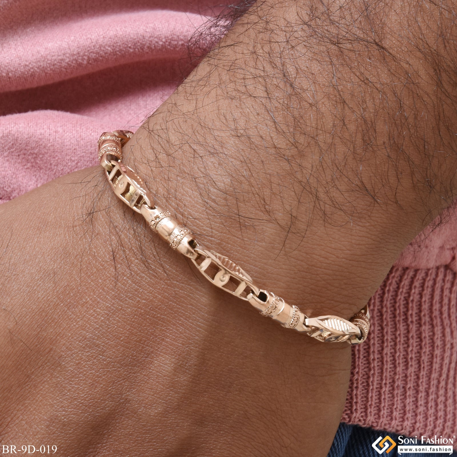 Awesome Design Antique Design Rose Gold Color Bracelet for Men