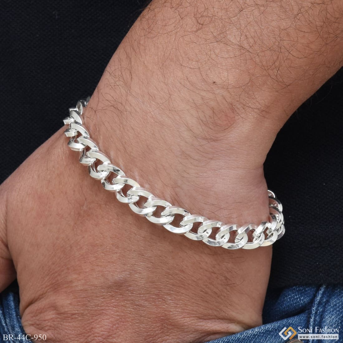 Gold Trendy Silver Bracelet Design For Man Sterling Silver