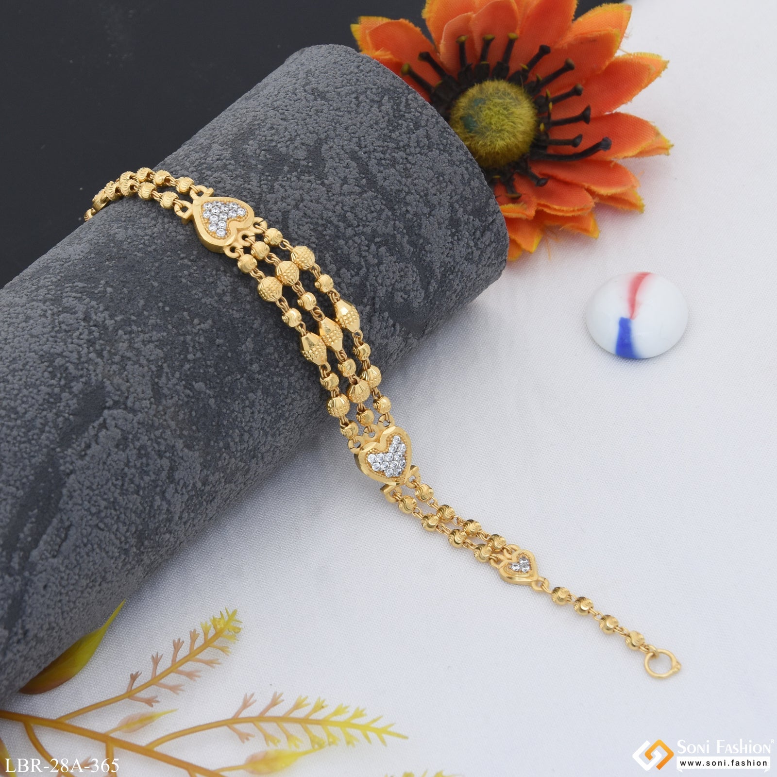 Gram Gold Plated with Diamond Casual Design Bracelet for Ladies