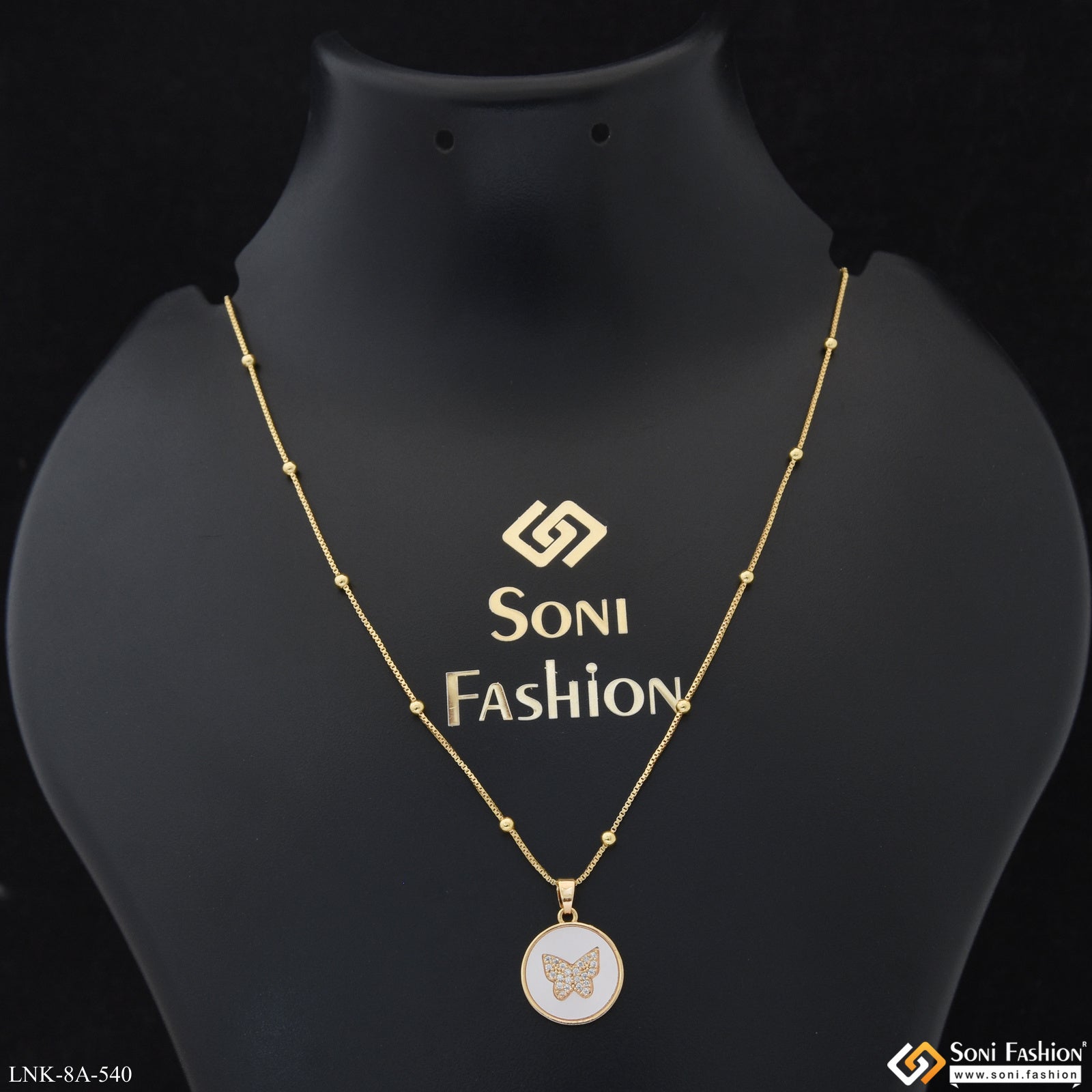 Gold Plated Gold Chain Double Designs For Ladies CHN125 24 Inches