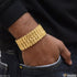 1 Gram Gold Forming 2 Line Bahubali Antique Design Gold Plated Bracelet - Style B770