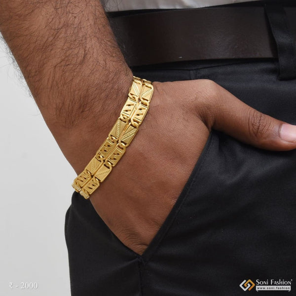 1 Gram Gold Plated Nawabi Best Quality Durable Design Bracelet For Men -  Style C519 at Rs 2360.00 | Gold Plated Bracelet | ID: 2850900496948