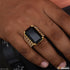 1 Gram Gold Forming Black Ring with Diamond Best Quality Ring for Men - Style A986