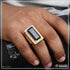 1 Gram Gold Forming Black Stone With Diamond Antique Design Ring For Men - Style A814