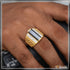 1 Gram Gold Forming Black Stone With Diamond Best Quality Ring For Men - Style A909