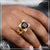 1 gram gold forming black stone with diamond funky design