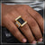 1 Gram Gold Forming Black Stone With Diamond Plated Ring