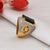 1 gram gold forming black stone with diamond plated ring for