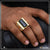 1 Gram Gold Forming Black Stone With Diamond Ring For Men -