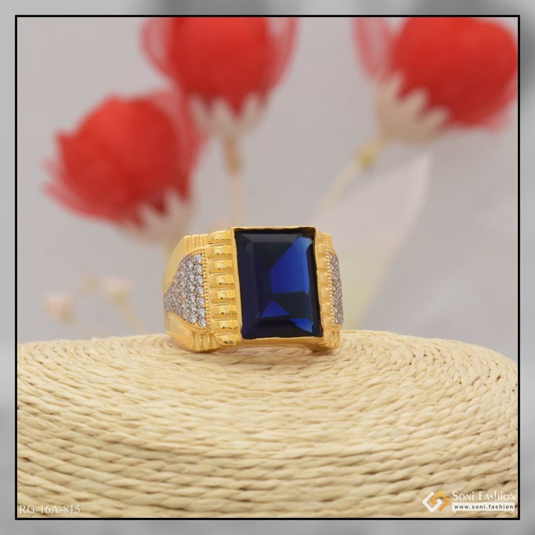 Blue Stone Eiffel Tower Stylish Design Best Quality Gold Plated Ring -  Style A826 at Rs 700.00 | Rajkot| ID: 2849507608462