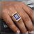 1 Gram Gold Forming Blue Stone With Diamond Plated Ring For