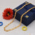 1 Gram Gold Forming Chokdi Nawabi Etched Design High-quality Chain - Style B604: Blue box with gold chain and red flower