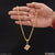 1 gram gold forming om delicate design chain pendant combo