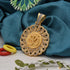 1 Gram Gold Forming Om with Diamond Artisanal Design Pendant for Men - Style B294