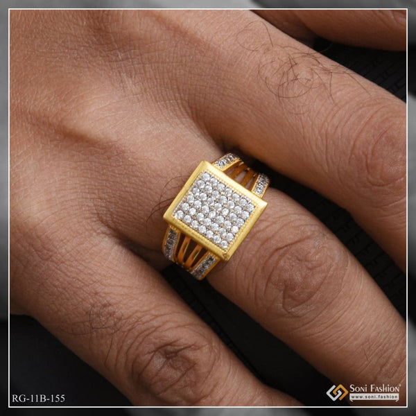 1 Gram Gold Forming Sun With Diamond Gorgeous Design Ring For Men - Style  A943 at Rs 2160.00 | Gold Rings | ID: 2849243744648
