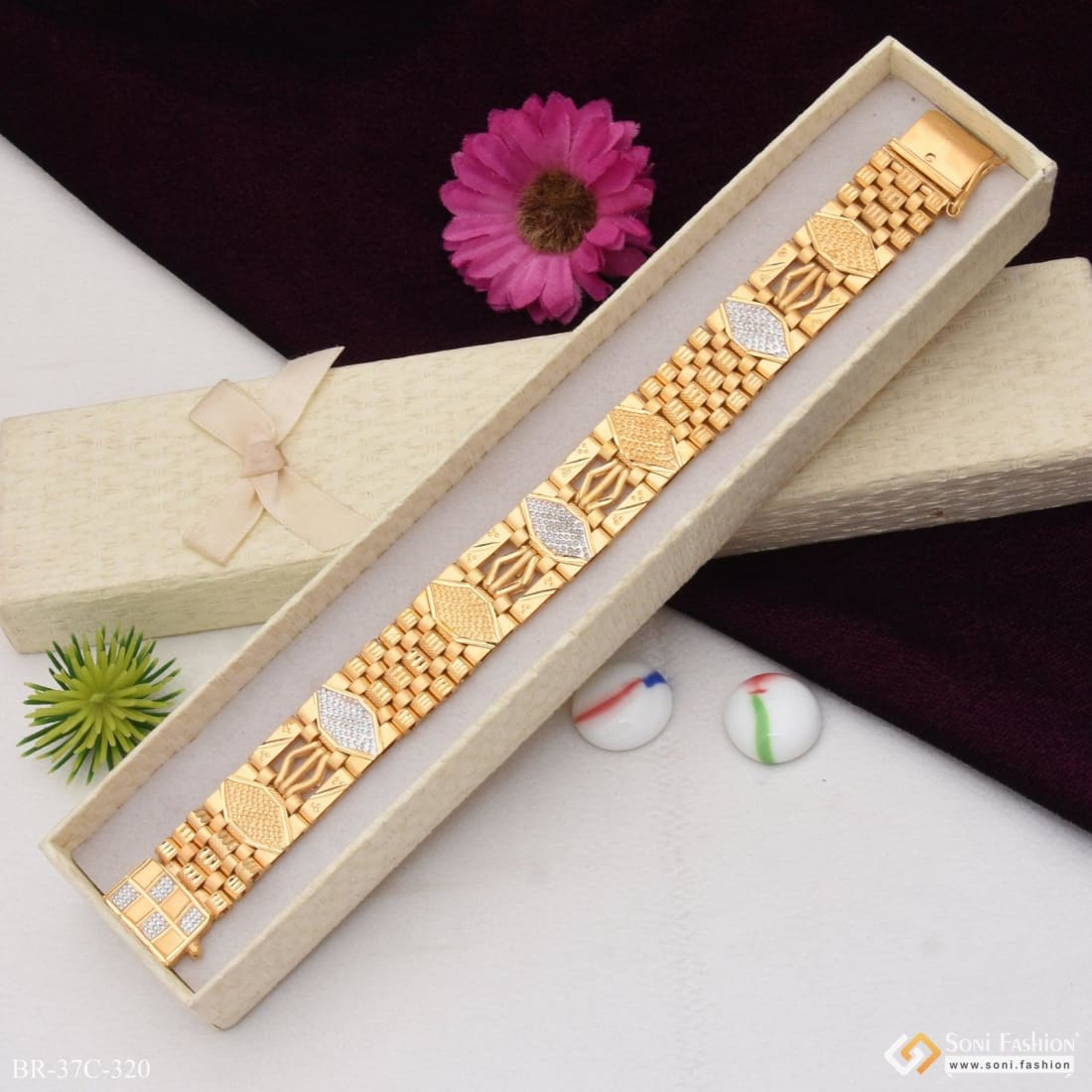 1 gram gold forming exciting design high-quality bracelet for men - – Soni  Fashion®