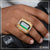 1 gram gold forming green colour with diamond plated ring