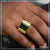 1 gram gold forming green stone with diamond antique design