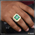 1 Gram Gold Forming Green Stone with Diamond Gorgeous Design Ring - Style A865