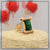 1 gram gold forming green stone with diamond plated ring for
