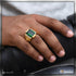 1 Gram Gold Forming Green Stone with Diamond Sophisticated Design Ring - Style A470