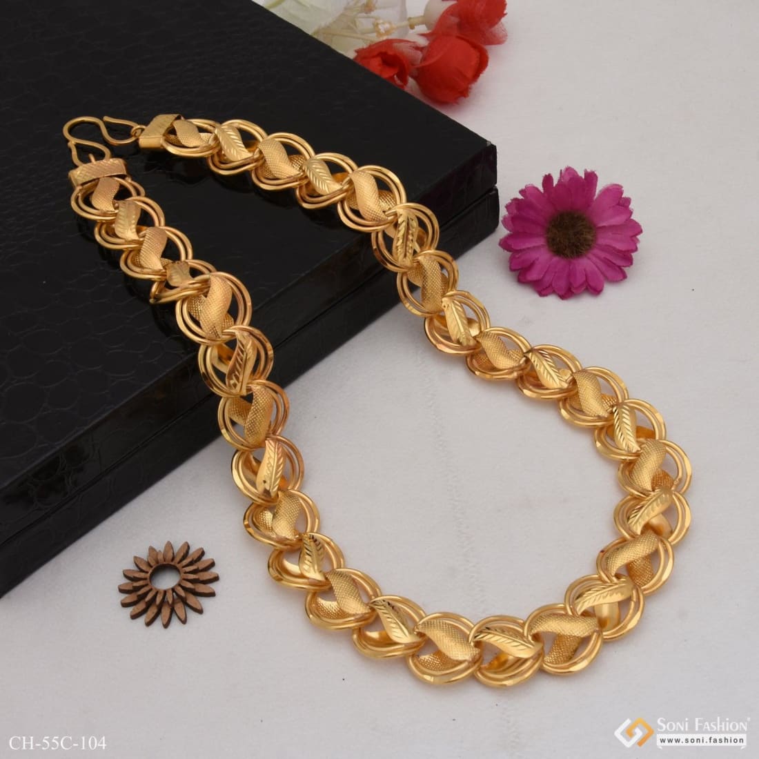 Single Piece Clip Open Bracelet One Gram Gold Jewellery Designs B25329