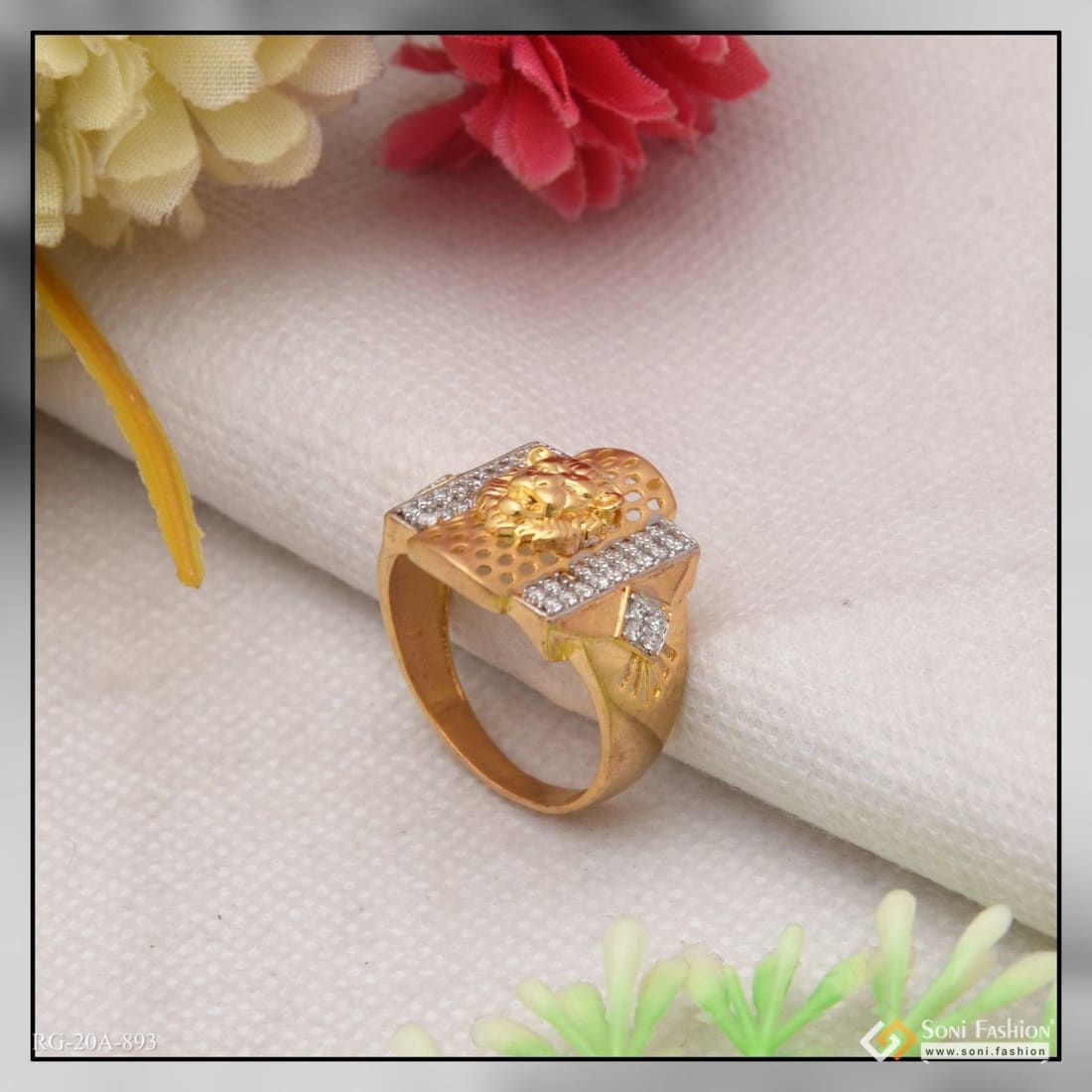 Gold & Silver with Diamond Latest Design High-Quality Ring for Men - Style  B234 – Soni Fashion®