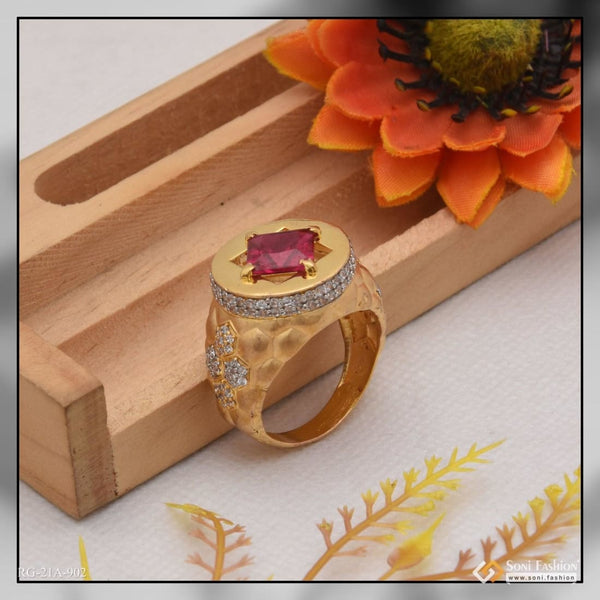 1 Gram Gold Forming Blue Stone With Diamond Fashionable Design Ring - Style  A864 at Rs 2250.00 | Men Gold Ring | ID: 2849142811912