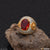 1 gram gold forming red stone with diamond antique design