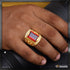 1 Gram Gold Forming Red Stone with Diamond Fashionable Design Ring - Style A786