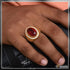 1 Gram Gold Forming Red Stone With Diamond Glittering Design Ring - Style A972