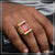 1 gram gold forming red stone with diamond plated ring for