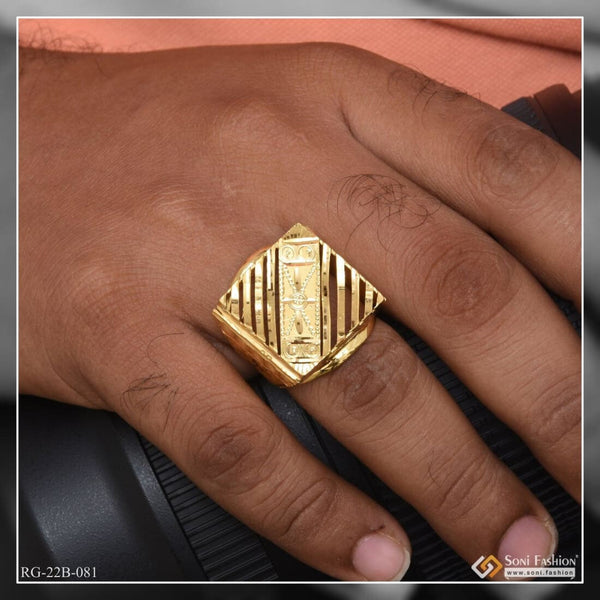 Men's 2 Finger Ring Slim Gold